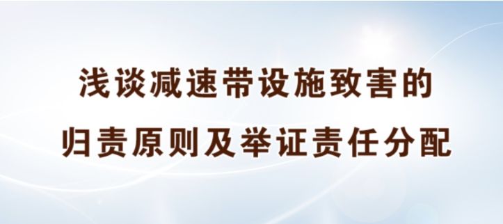 浅谈减速带设施致害的归责原则及举证责任分配